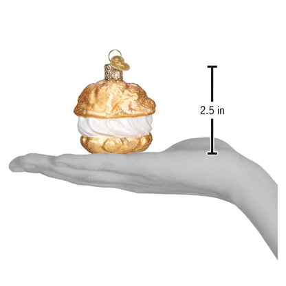 Cream Puff Blown Glass Ornament - Pre-Order