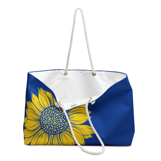 Blue Sunflower Beach Tote Bag