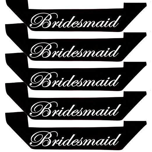 Bridesmaid Sash (Set of 5) - Black