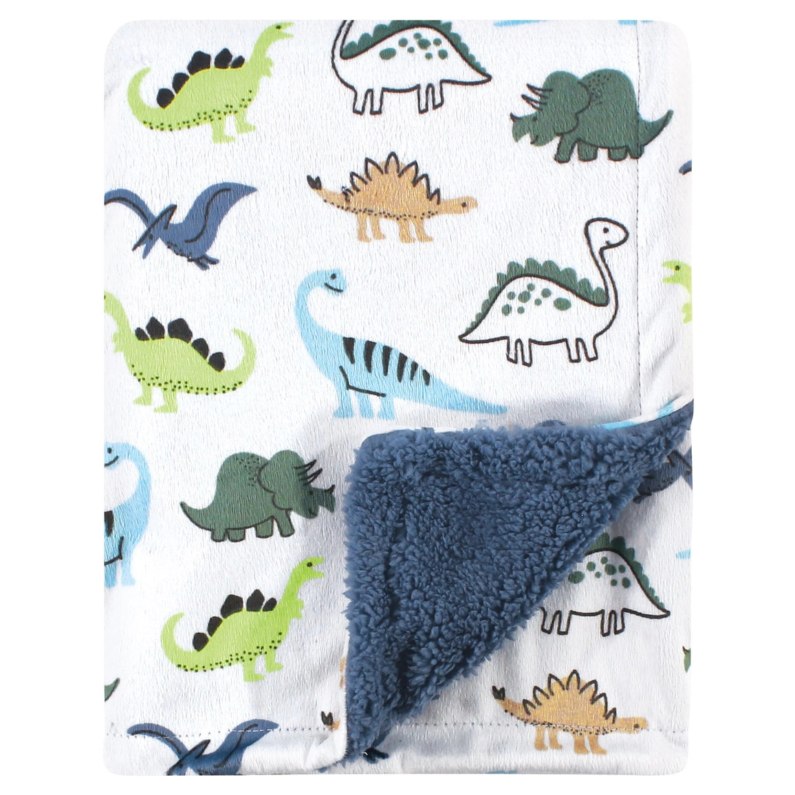 Hudson Baby Plush Sherpa Back Blanket, Dinosaur - NY Gift Boutique