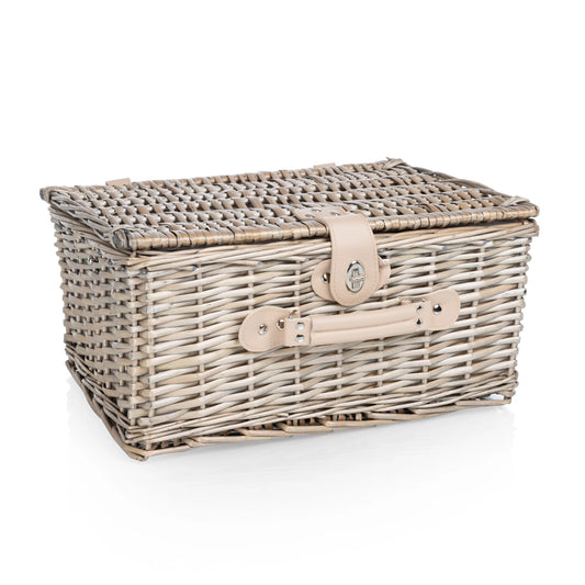 Picnic Basket Set For 2, Taupe with Creme Accents