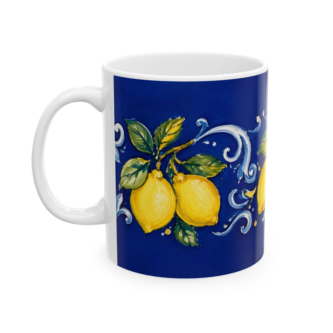 Little Italy Amalfi Blue & Lemon 11oz Mug - NAVY
