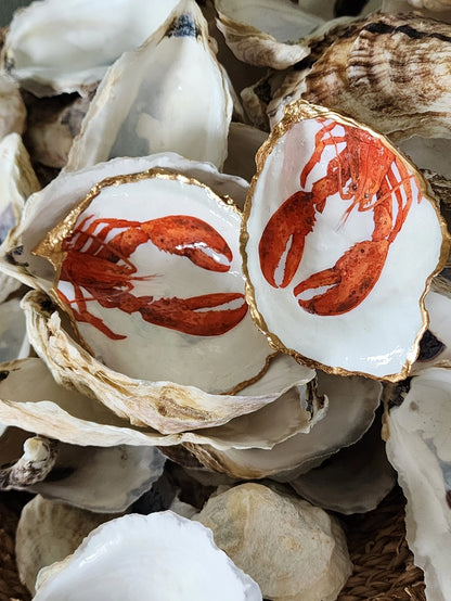 Lobster Oyster Shell Ring Dish & Ornament