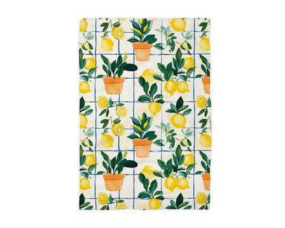 Lemon Plaid Citrus Waffle Weave Towel - NY Gift Boutique