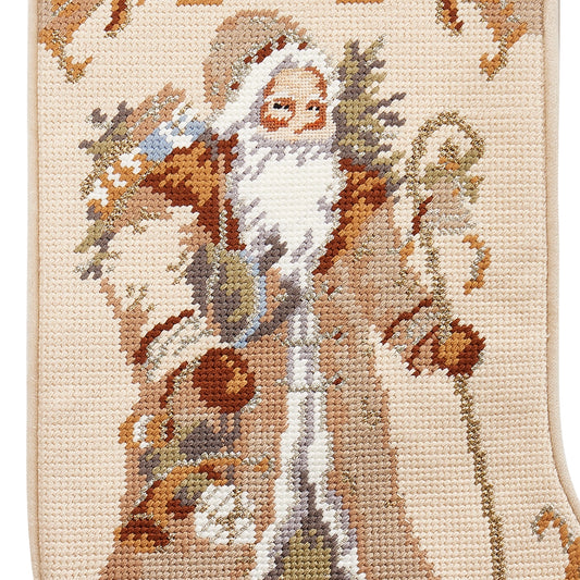 Santa W/Gift Needlepoint Stocking