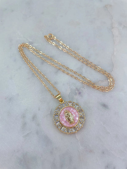 Gold Virgin Mary Necklace