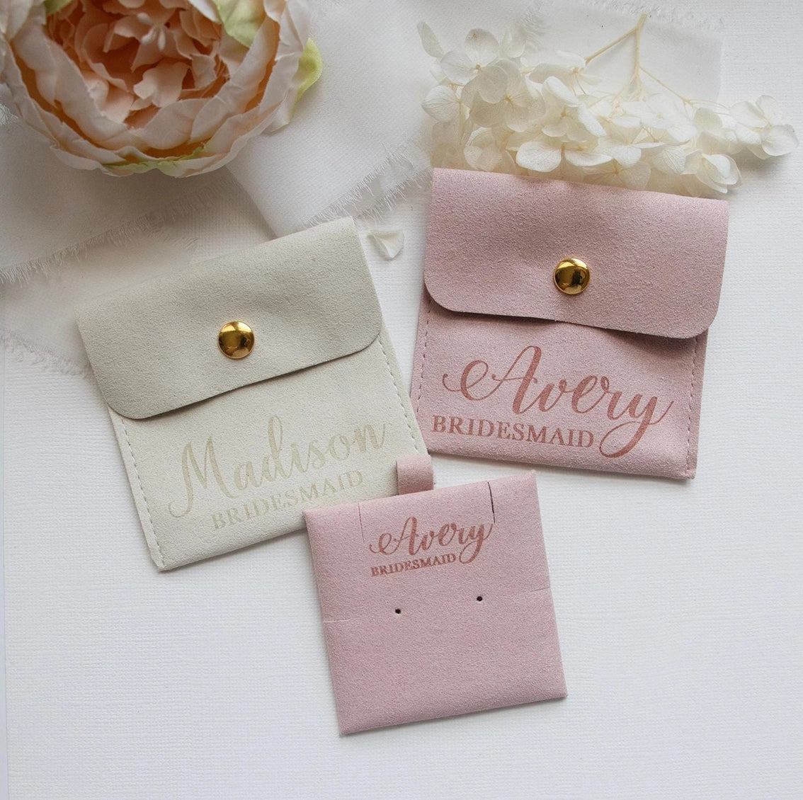 Custom Personalized Jewelry Card Insert and Pouch