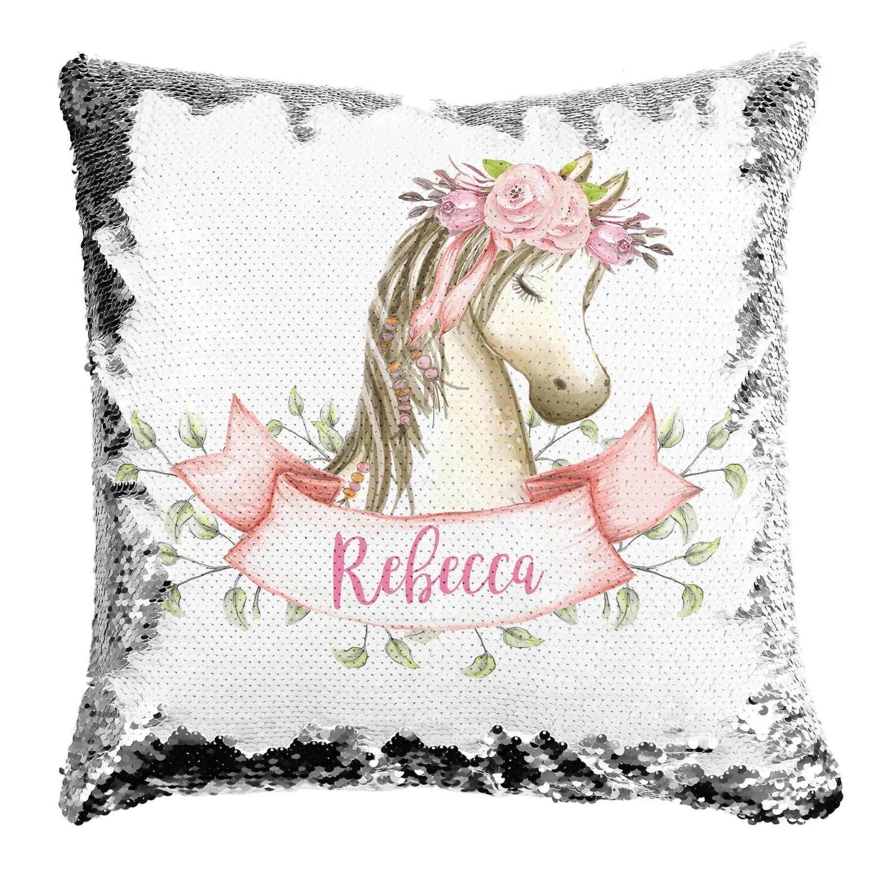 Boho Horse Personalized Mermaid Pillow