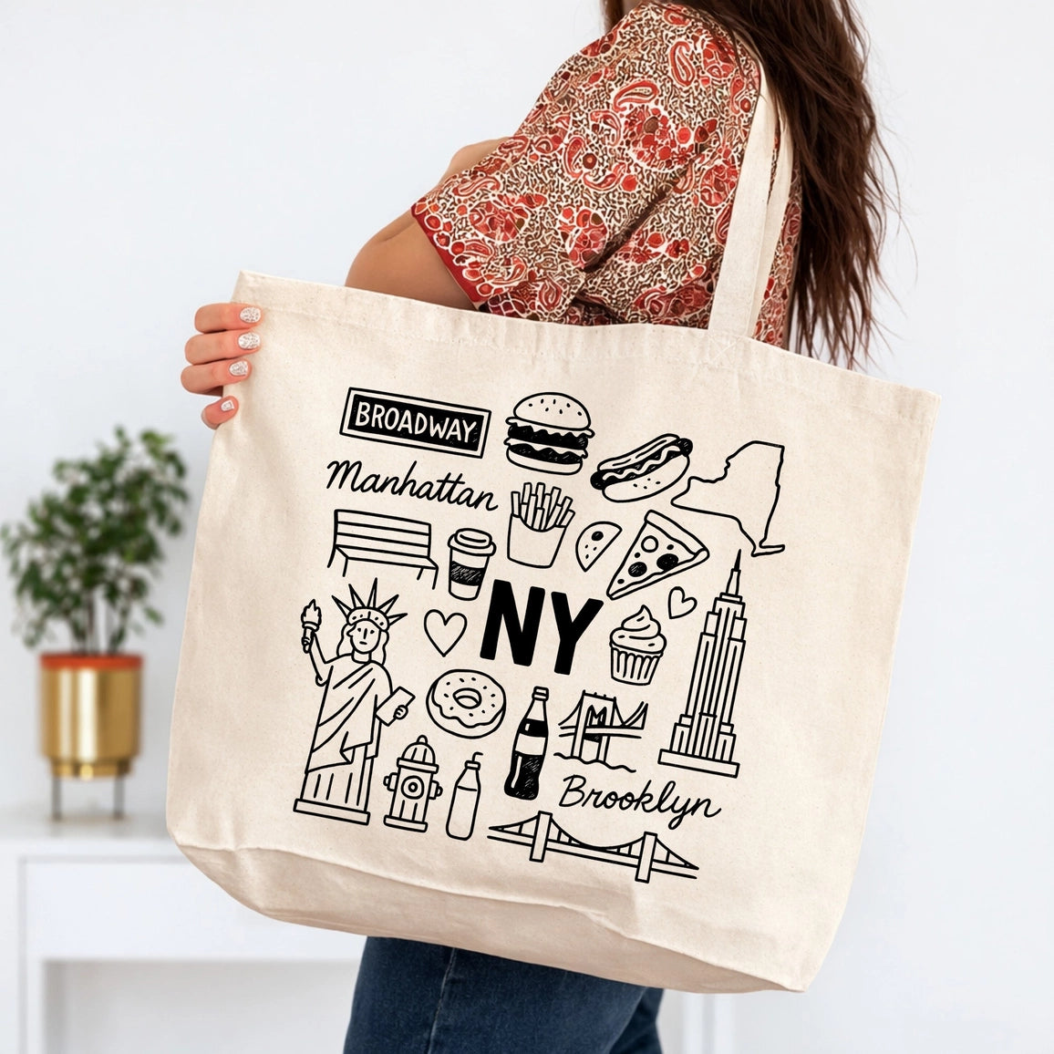 New York State Icons Tote Bag