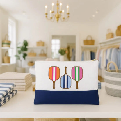 Pickleball Colorful Watercolor Canvas Pouch
