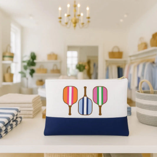 Pickleball Colorful Watercolor Canvas Pouch
