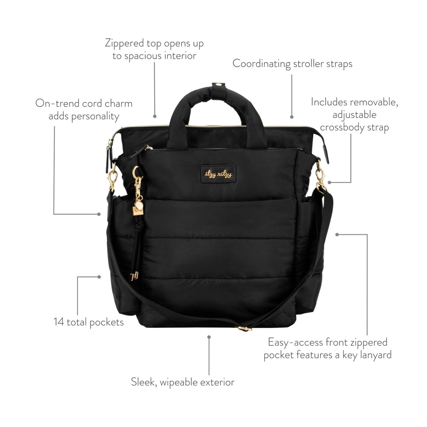 Dream Convertible™ Midnight Black Diaper Bag