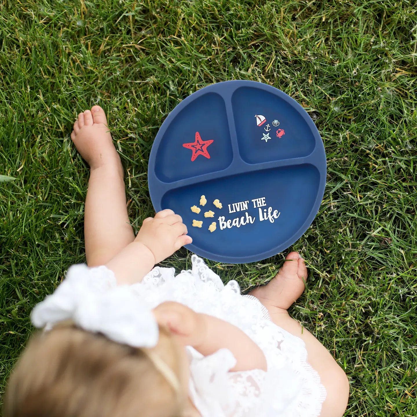 Beach Life - 7.75" Divided Silicone Suction Plate