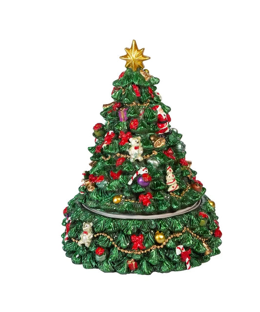 Christmas Tree Revolving Music Box by Kurt Adler - PREORDER