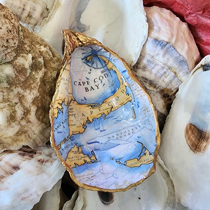 Cape Cod Bay Oyster Shell Dish | Coastal Keepsake Gift