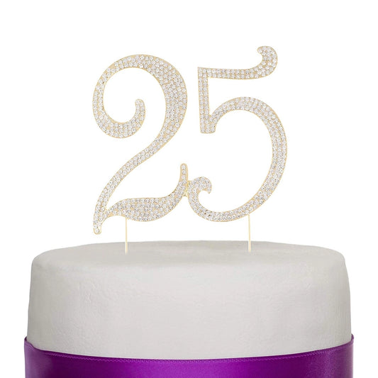 25 Crystal Cake Topper - Gold