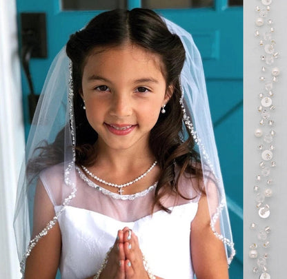Beaded Edge Communion Veil