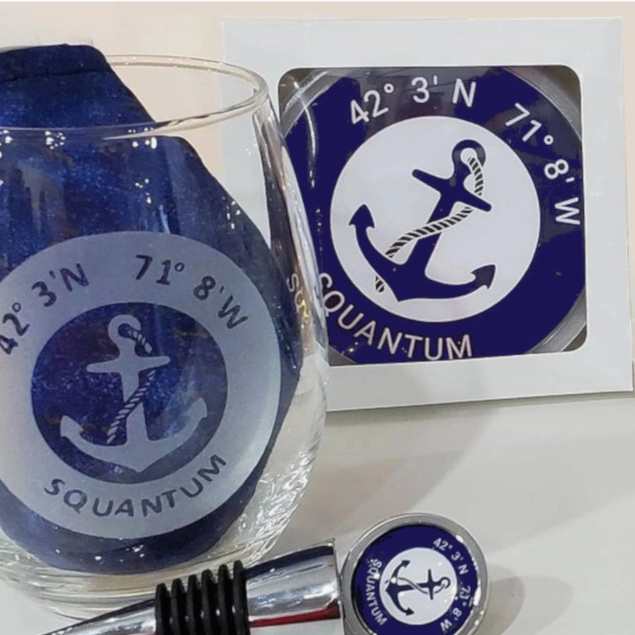 Custom Zip Code Acrylic Coaster Set of 4