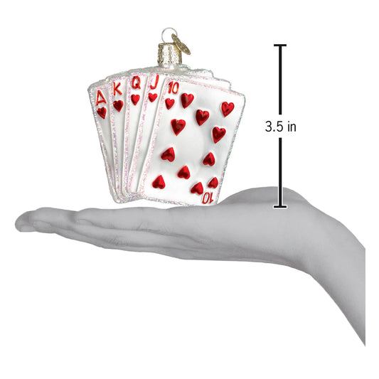 Royal Flush Blown Glass Ornament