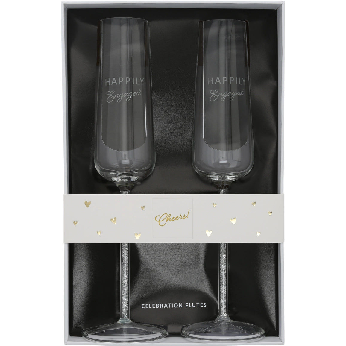 Engaged - Gift Boxed 7 oz Glass Toasting Flute Set - NY Gift Boutique