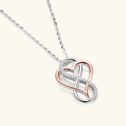 Moissanite Infinity Heart Necklace in 925 Sterling Silver