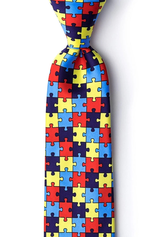 Autism Awareness Puzzle Tie By Wild Ties - Microfiber