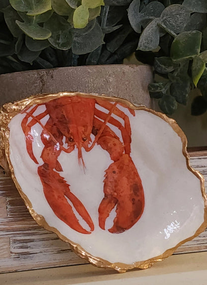 Lobster Oyster Shell Ring Dish & Ornament