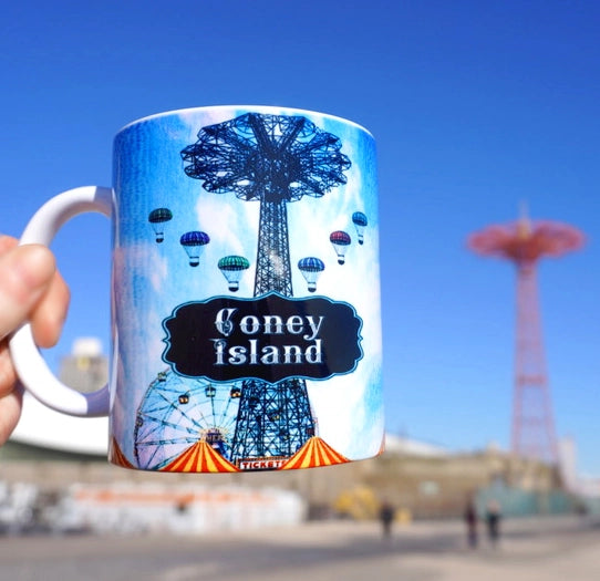 Vintage Parachute Drop, Brooklyn New York Mug