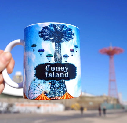 Vintage Parachute Drop, Brooklyn New York Mug