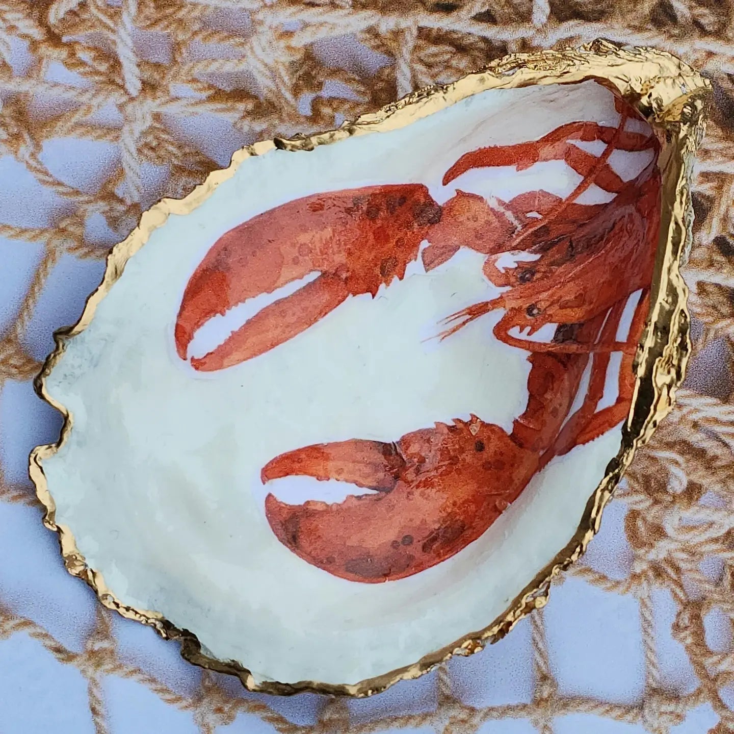 Lobster Oyster Shell Ring Dish & Ornament