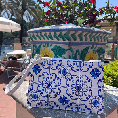 Caltagirone Blu Clutch Bag
