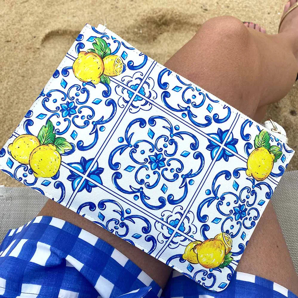 Personalized Caltagirone Limone Clutch Bag