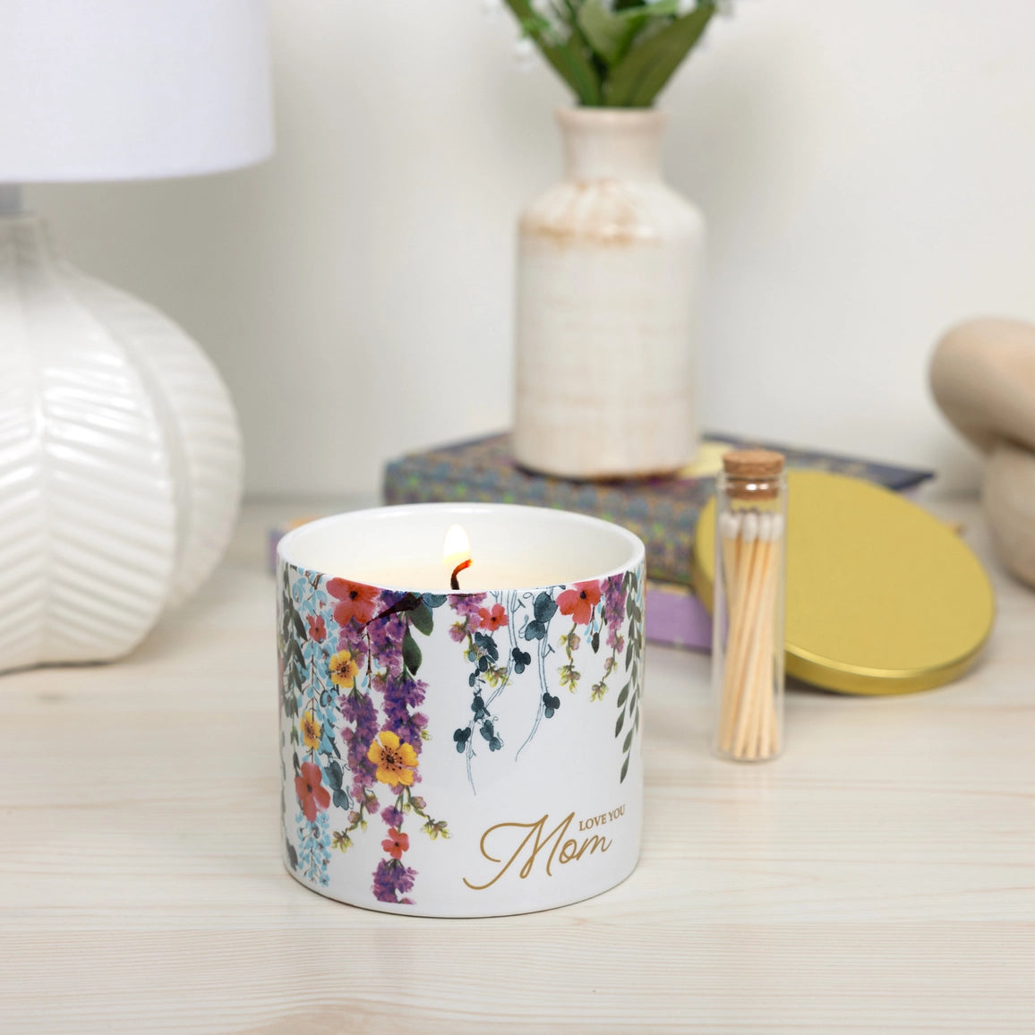 Love You Mom - 14oz 100% Soy Wax Candle with Matches -Vanilla - NY Gift Boutique