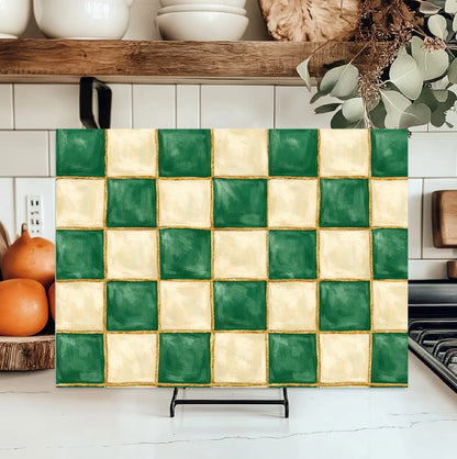 Checkered Glass Kitchen Cutting Board - NY Gift Boutique
