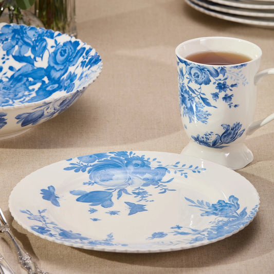 Gabrielle Blue 11" Dinner Plates set 12