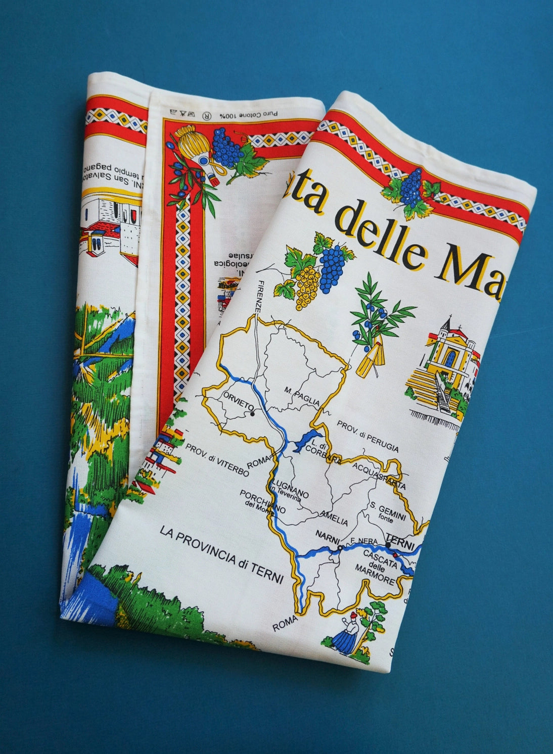 Cascata Delle Marmore Italian Waterfalls Tea Towel Made in Italy