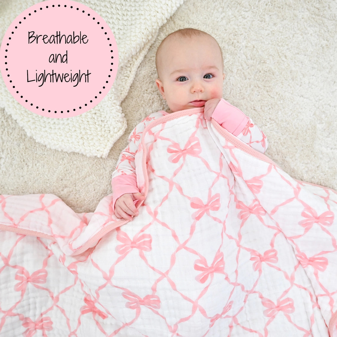 Beautiful Bows Baby Toddler Muslin Blanket