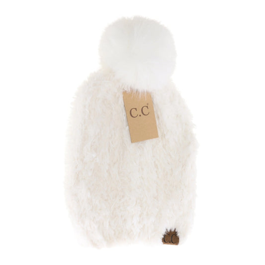 Allover Faux Fur Pom Beanie
