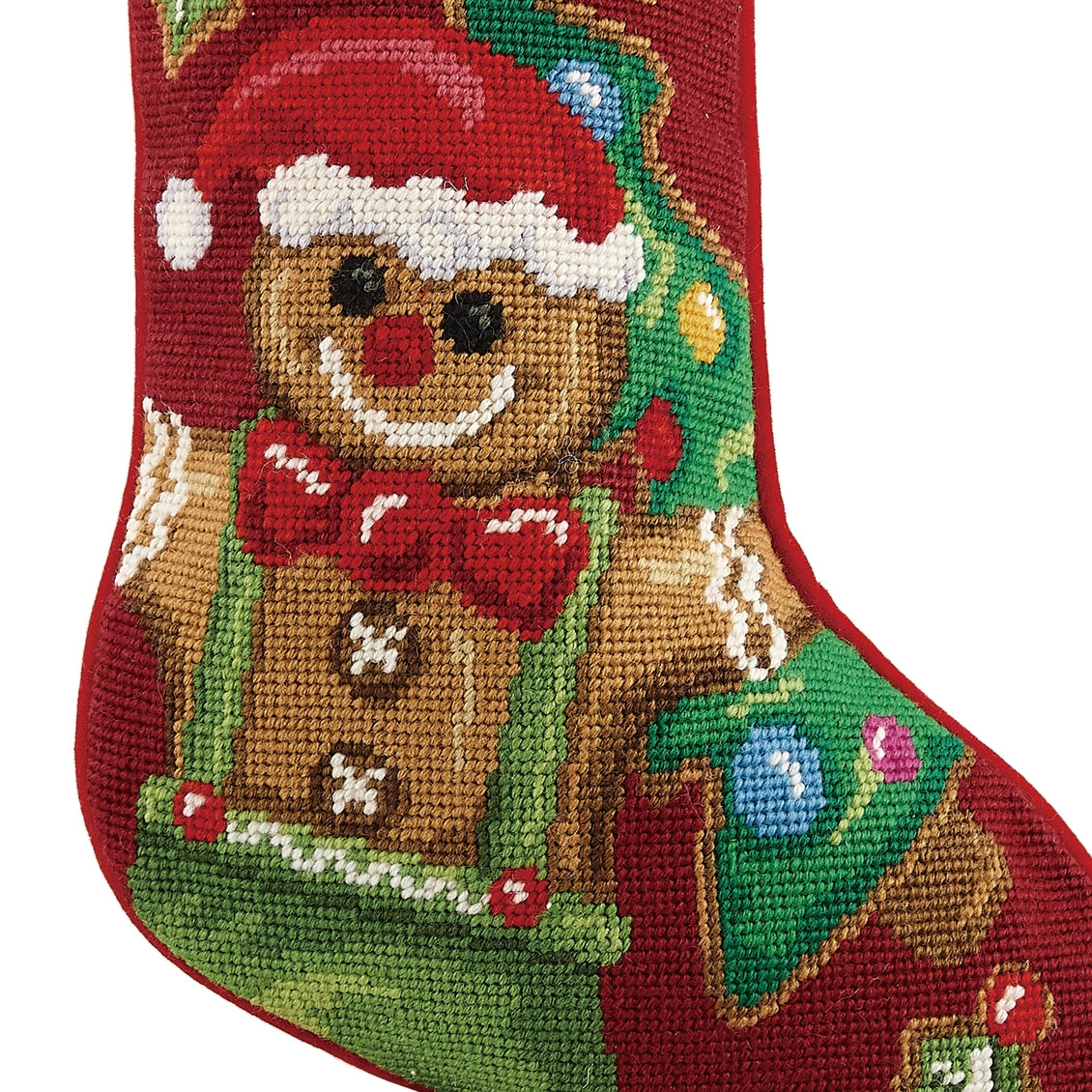 Gingerbread Man Needlepoint Stocking