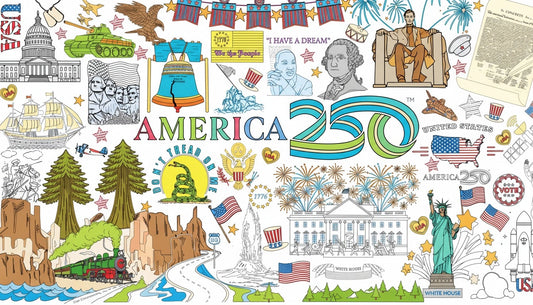 USA Patriotic America 250 Coloring Tablecloth - NY Gift Boutique