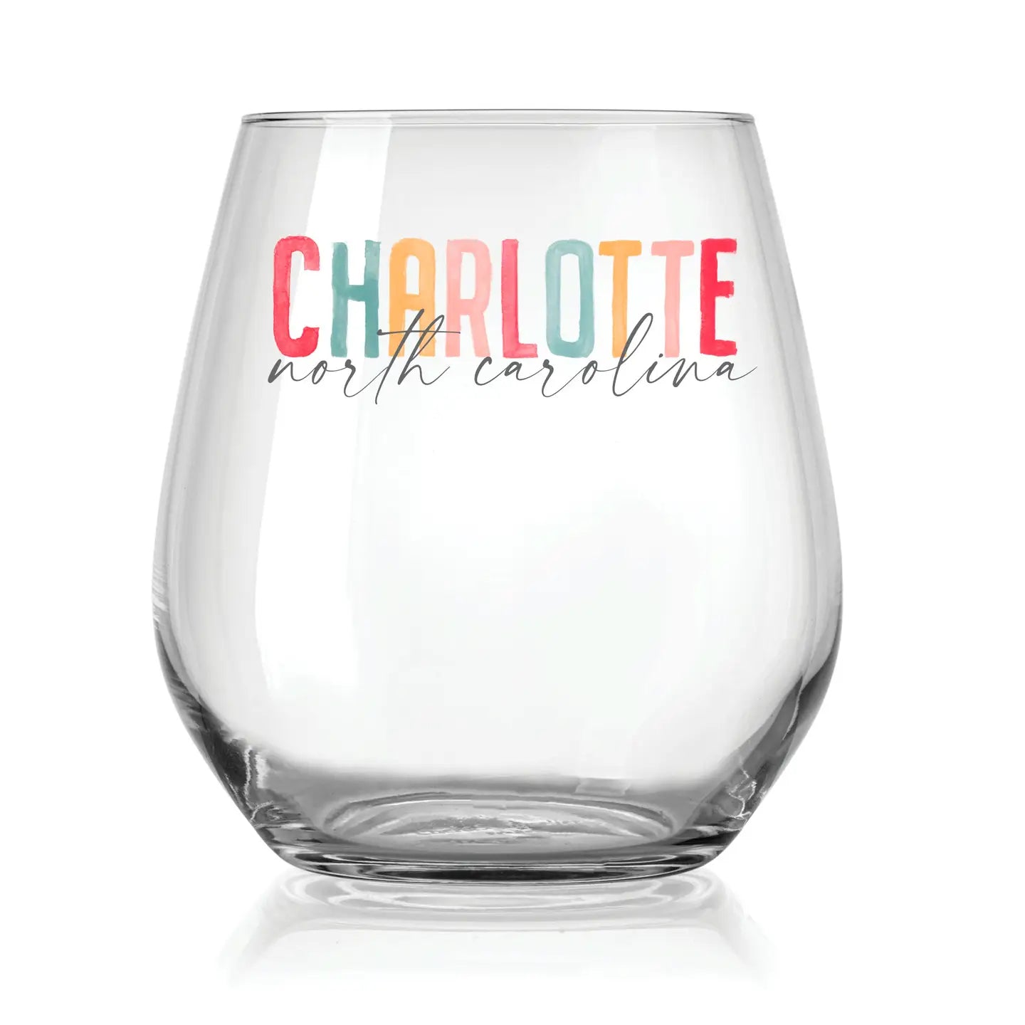 Custom City & State Stemless Glass 15oz Multicolor