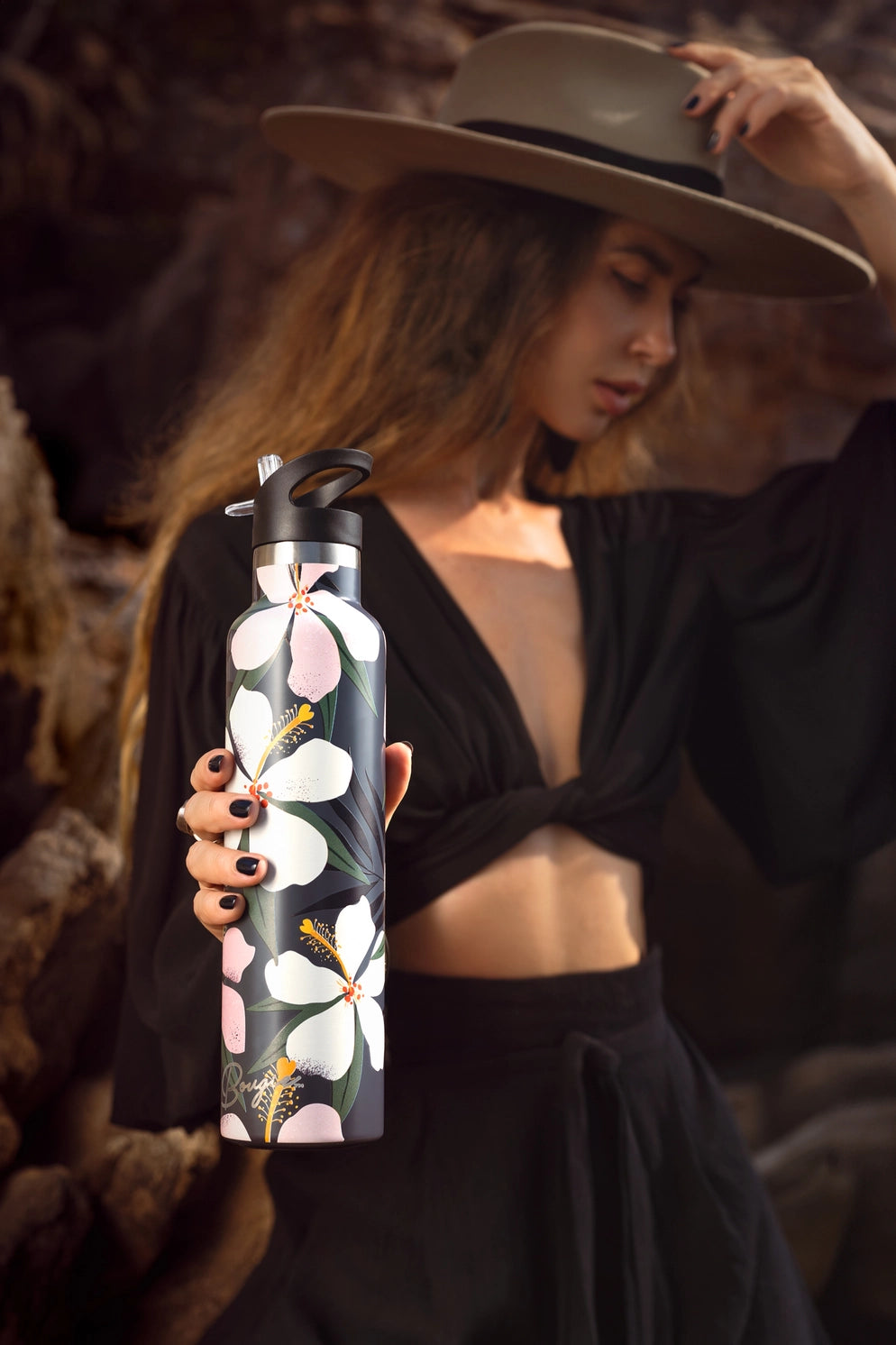 Aloalo | Tropical Flower 25 oz Insulated Water Bottle