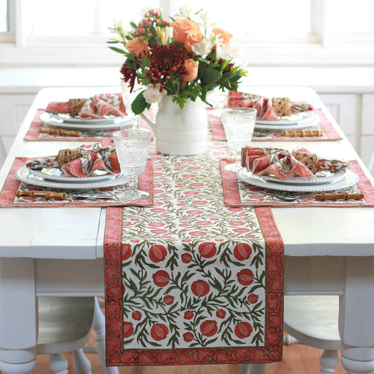 Red Pomegranate - Table Runner, 14"x92"