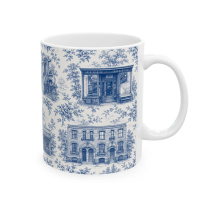 Cobble Hill Blue Toile De Jouy Chinoiserie Ceramic Mug
