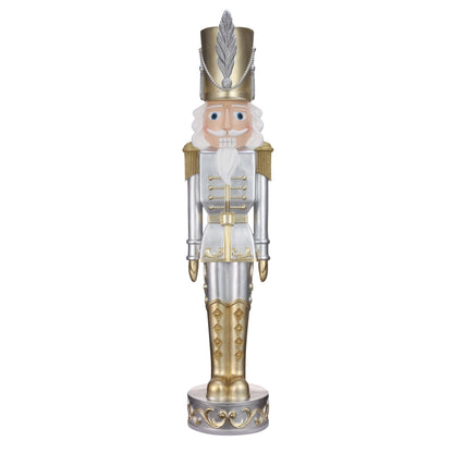 48 Inch Classic Gold/Silver Christmas Nutcracker- Haute Decor