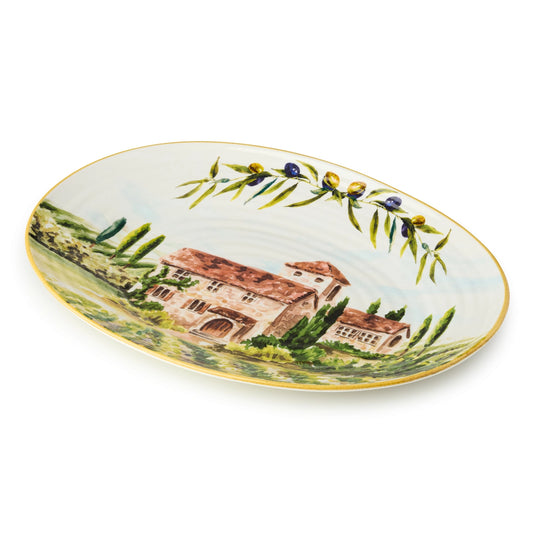 Tuscany Ceramic Oval Platter 16in X 11.5in