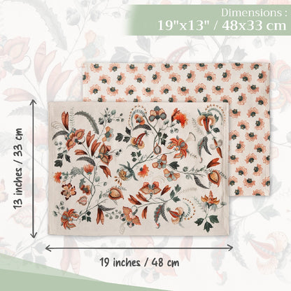 Dalida Fall -Placemats 100% Cotton 13" X 19" - Set of 4