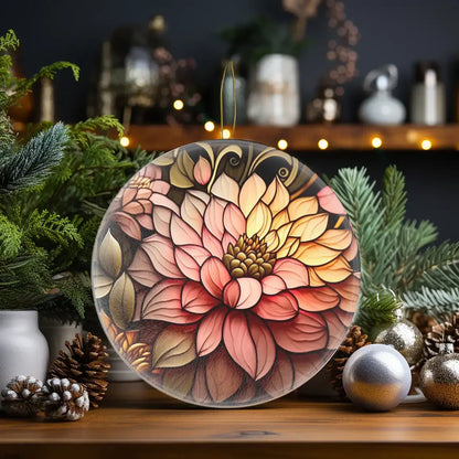 Dahlia Round Tempered Glass Cutting Board