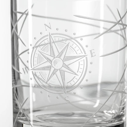 Compass Star Longitude 13oz Double Old Fashioned Glass Set of 12