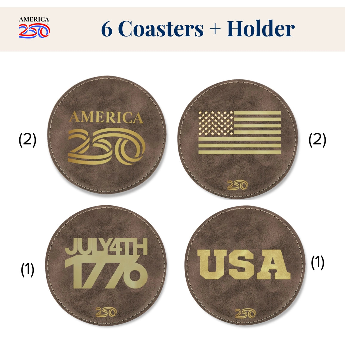 America 250™ Commemorative Coaster Set - Officially Licensed - NY Gift Boutique